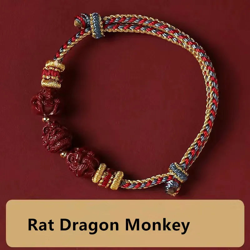 Chinese Zodiac Cinnabar Bracelet