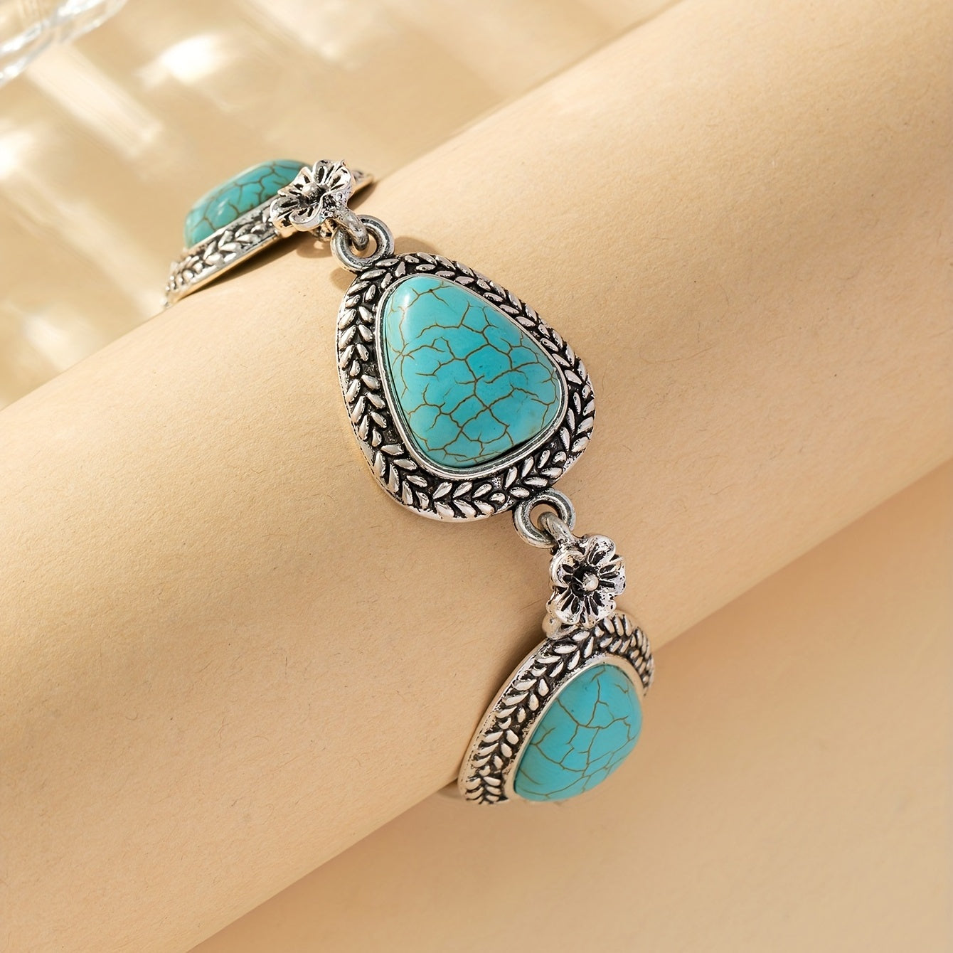 Rice Pattern Turquoise Bracelet