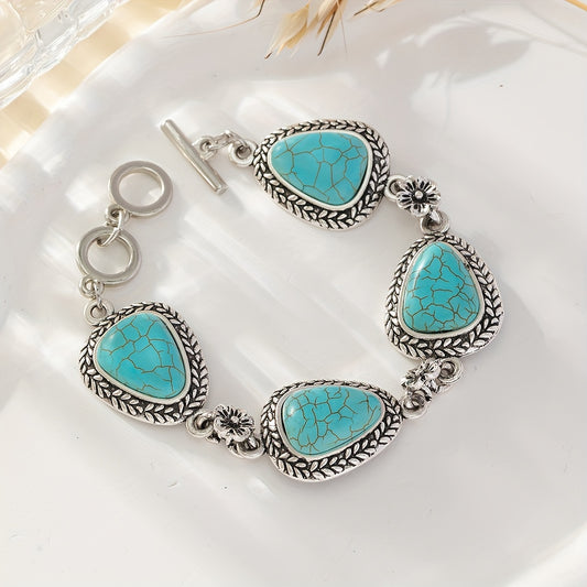 Rice Pattern Turquoise Bracelet