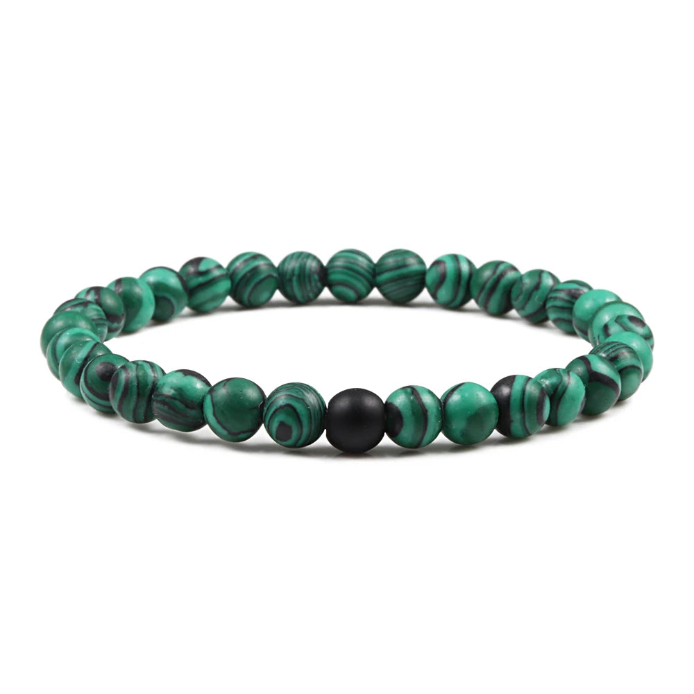 Green Malachite Stone Lava Bracelet