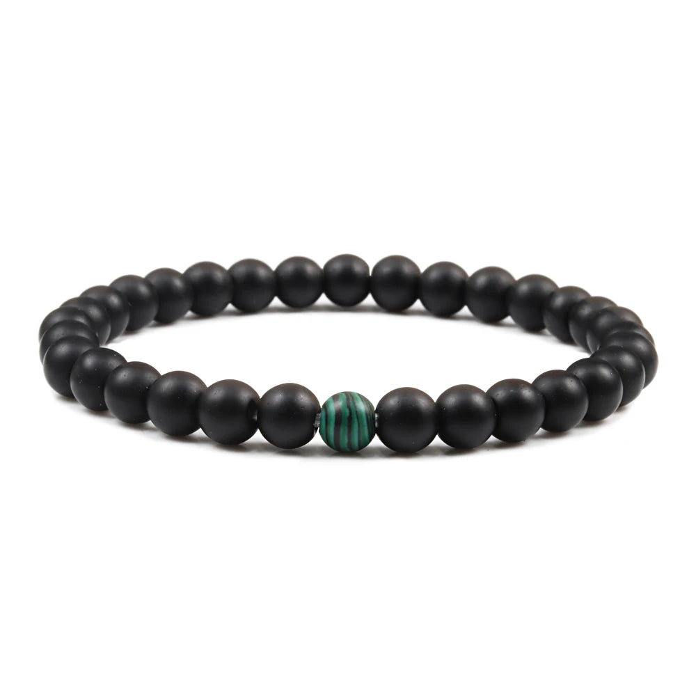 Green Malachite Stone Lava Bracelet