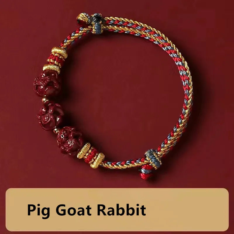 Chinese Zodiac Cinnabar Bracelet